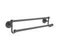 Emtek 26031ACUS10B Traditional Brass Bath Hardware, Double Towel Bar, 5-3/8" Projection, Rosete Arts & Crafts Rectangular, Oil Rubbed Bronze