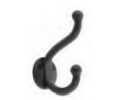 Emtek 2606US19 Traditional Brass Bath Hardware, Robe Hook, 2-5/8" Projection, Flat Black