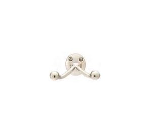 Emtek 2607US14 Traditional Brass Bath Hardware, Double Hook, 2-1/8" Projection, Polished Nickel