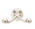 Emtek 2607US14 Traditional Brass Bath Hardware, Double Hook, 2-1/8" Projection, Polished Nickel