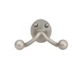 Emtek 2607US15A Traditional Brass Bath Hardware, Double Hook, 2-1/8" Projection, Pewter