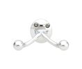 Emtek 2607US26 Traditional Brass Bath Hardware, Double Hook, 2-1/8" Projection, Polished Chrome