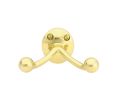 Emtek 2607US3 Traditional Brass Bath Hardware, Double Hook, 2-1/8" Projection, Polished Brass
