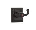Emtek 2609ACUS19 Traditional Brass Bath Hardware, Double Hook, 2-7/8" Projection, Rosete Arts & Crafts Rectangular, Flat Black