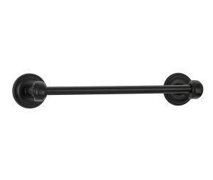 Emtek 2702212FB Tuscany Bronze Bath Hardware, Towel Bar, 3-3/8" Projection, Rosete #12, Flat Black Bronze