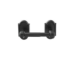 Emtek 270414FB Tuscany Bronze Bath Hardware, Paper Holder - Spring Rod Style, 3" Projection, 7-1/8" CTC, Rosete #14, Flat Black Bronze