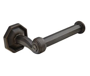 Emtek 2705RH15FB Tuscany Bronze Bath Hardware, Paper Holder - Bar Style Right Hand, 13/16" Dimension, 3" Projection, Rosete #15, Flat Black Bronze