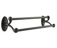 Emtek 2708111FB Tuscany Bronze Bath Hardware, Double Towel Bar, Rosete #11, Flat Black Bronze