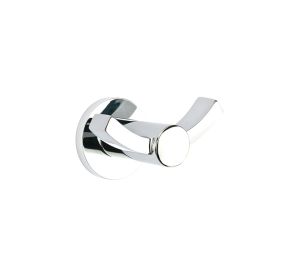 Emtek 2809DISKUS3NL Modern Brass Bath Hardware, Double Hook, 2-7/8" Projection, Rosete Disk, Unlacquered Brass
