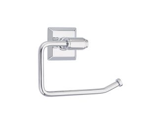 Emtek 2904ST8US4 Transitional Brass Bath Hardware, Paper Holder - Bar Style, 3-3/8" Projection, Rosete #8, Satin Brass