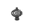 Emtek 76011FBS Wrought Steel Flanders Knob, 1-1/4" Diameter, 2" Projection, Flat Black Steel