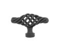 Emtek 76017FBS Wrought Steel Bastogne Knob, 2-3/8" Dimension, 1-1/2" Projection, Flat Black Steel