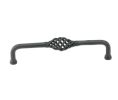 Emtek 76019FBS Wrought Steel Lafayette Fixed Pull, 1-1/2" Projection, 3-1/2" CTC, Flat Black Steel