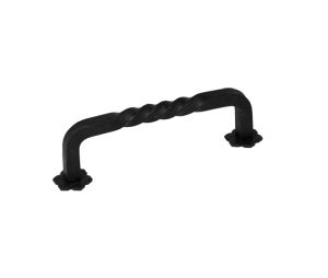 Emtek 76022FBS Wrought Steel San Carlos Fixed Pull, 1-1/2" Projection, 4" CTC, Flat Black Steel