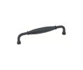 Emtek 76023FBS Wrought Steel Normandy Fixed Pull, 1-1/2" Projection, 3-1/2" CTC, Flat Black Steel