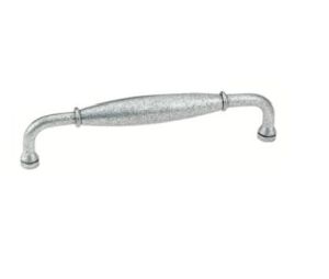 Emtek 76024SS Wrought Steel Normandy Fixed Pull, 1-1/2" Projection, 4" CTC, Satin Steel