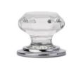 Emtek 86028US14 Crystal, Old Town Wardrobe Knob, 1-3/4" Diameter, 1-1/2" Projection, Polished Nickel