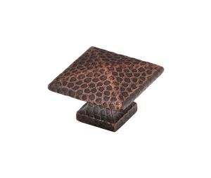 Emtek 86212US10B Arts & Crafts, Square Dimpled Knob, 1-3/4" Dimension, 1-1/8" Projection, Oil Rubbed Bronze