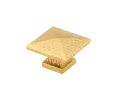 Emtek 86038US4 Arts & Crafts, Square Dimpled Knob, 1" Dimension, 3/4" Projection, Satin Brass
