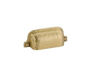 Emtek 86049US3NL Arts & Crafts, Hammered Bin Pull, 1" Projection, 3" CTC, Unlacquered Brass