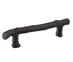 Emtek 86063FB Sandcast Bronze Twig Pull, 1-1/4" Projection, 4" CTC, Flat Black Bronze