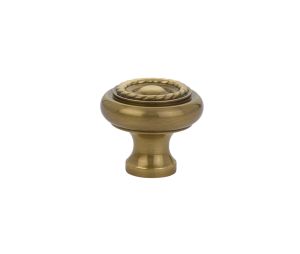 Emtek 86113US7 Traditional, Rope Knob, 1-1/4" Diameter, 1-1/4" Projection, French Antique