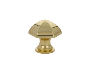 Emtek 86204US3 Traditional, Hex Cabinet Knob, 1-7/8" Diameter, 1-3/4" Projection, Polished Brass