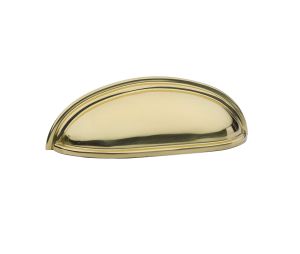 Emtek 86123US3 Traditional, Cup Pull, 1-1/8" Projection, 3" CTC, Polished Brass