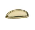 Emtek 86123US3 Traditional, Cup Pull, 1-1/8" Projection, 3" CTC, Polished Brass