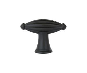 Emtek 86228FB Tuscany Bronze Fluted Finger Knob, 3" Dimension, 1-5/8" Projection, Flat Black Bronze