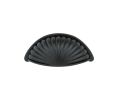 Emtek 86233FB Tuscany Bronze Fluted Bin Pull, 1" Projection, 4" CTC, Flat Black Bronze