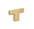 Emtek 86271US3NL Contemporary, Trail Knob, 2" Dimension, 1-3/8" Projection, Unlacquered Brass