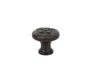 Emtek 86278US10B Ribbon & Reed Knob, 1-3/4" Diameter, 1-1/2" Projection, Oil Rubbed Bronze