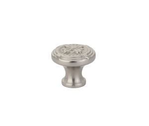 Emtek 86277US15 Ribbon & Reed Knob, 1-1/4" Diameter, 1-1/4" Projection, Satin Nickel