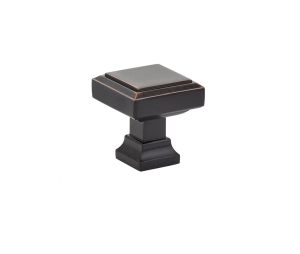 Emtek 86296US10B Geometric Square Knob, 1-5/8" Dimension, 1-5/8" Projection, Oil Rubbed Bronze