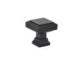Emtek 86295US19 Geometric Square Knob, 1-1/4" Dimension, 1-1/4" Projection, Flat Black