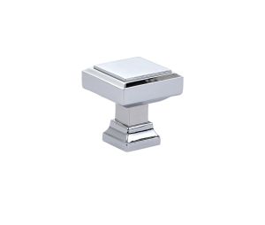 Emtek 86295US26 Geometric Square Knob, 1-1/4" Dimension, 1-1/4" Projection, Polished Chrome