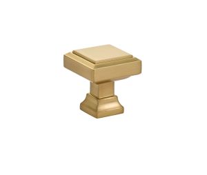 Emtek 86296US4 Geometric Square Knob, 1-5/8" Dimension, 1-5/8" Projection, Satin Brass