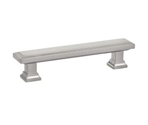 Emtek 86303US15 Geometric Rectangular Pull, 1-1/8" Projection, 10" CTC, Satin Nickel