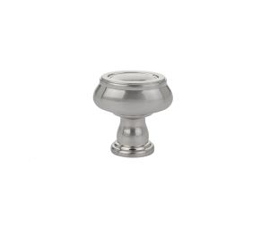 Emtek 86304US15 Geometric Oval Cabinet Knob, 1-1/4" Dimension, 1-1/4" Projection, Satin Nickel