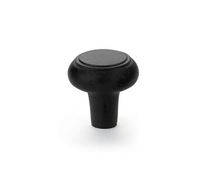 Emtek 86339FB Sandcast Bronze Barn Knob, 1-1/4" Diameter, 1-1/8" Projection, Flat Black Bronze