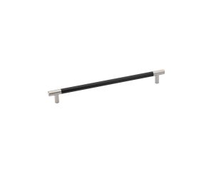Emtek 86383US15 Carbon Fiber Black Bar Pull, 1-1/4" Projection, 12" CTC, Satin Nickel