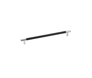Emtek 86382US26 Carbon Fiber Black Bar Pull, 1-1/4" Projection, 10" CTC, Polished Chrome
