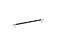 Emtek 86377US26 Carbon Fiber Black Bar Pull, 1-1/4" Projection, 3-1/2" CTC, Polished Chrome