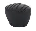 Emtek 86405US19 Curvilinear, Sweep Knob, 1-3/8" Dimension, 1" Projection, Flat Black