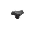 Emtek 86410US19 Curvilinear, Bezier Knob, 1-3/8" Dimension, 1" Projection, Flat Black