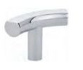 Emtek 86415US26 Curvilinear, T-Curve Pull, 2" Dimension, 1-1/4" Projection, Polished Chrome