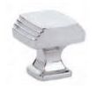 Emtek 86421US26 Art Deco Knob, 1-1/4" Dimension, 1-1/4" Projection, Polished Chrome