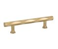 Emtek 86428US4 Art Deco, Tribeca Pull, 1-1/4" Projection, 3-1/2" CTC, Satin Brass