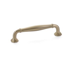 Emtek 86471US4 Transitional Heritage, Blythe Pull, 1-1/4" Projection, 3-1/2" CTC, Satin Brass